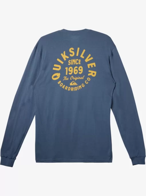 Mens Quiksilver Tees | Circled Script Long Sleeve T-Shirt