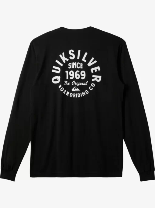 Mens Quiksilver Tees | Circled Script Long Sleeve T-Shirt