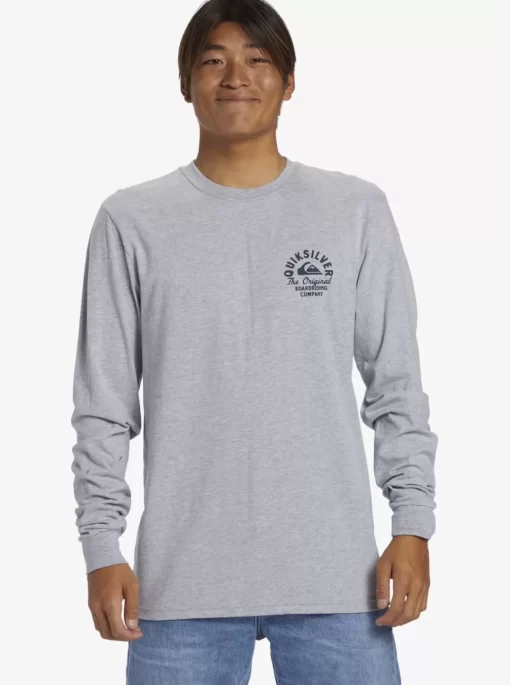 Mens Quiksilver Tees | Circled Script Long Sleeve T-Shirt