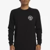 Mens Quiksilver Tees | Circled Script Long Sleeve T-Shirt