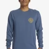 Mens Quiksilver Tees | Circled Script Long Sleeve T-Shirt