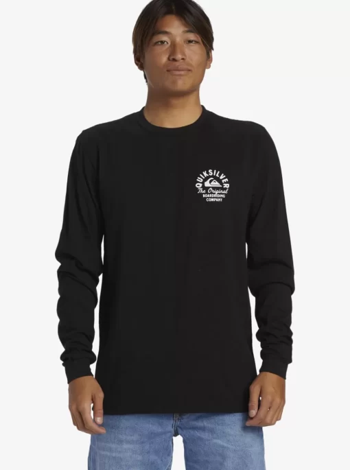 Mens Quiksilver Tees | Circled Script Long Sleeve T-Shirt