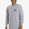 Mens Quiksilver Tees | Circled Script Long Sleeve T-Shirt