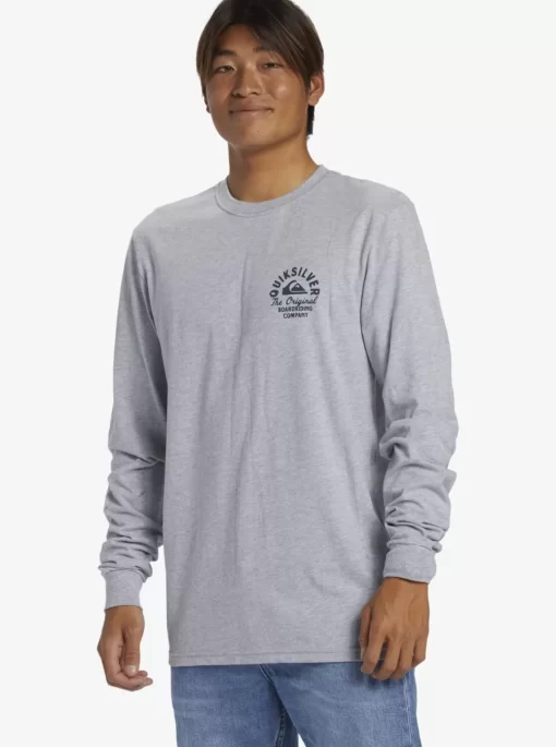 Mens Quiksilver Tees | Circled Script Long Sleeve T-Shirt