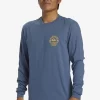 Mens Quiksilver Tees | Circled Script Long Sleeve T-Shirt