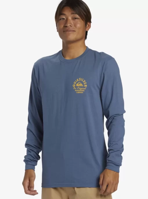 Mens Quiksilver Tees | Circled Script Long Sleeve T-Shirt
