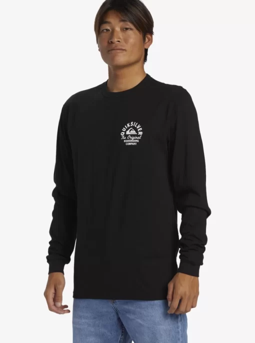 Mens Quiksilver Tees | Circled Script Long Sleeve T-Shirt