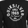 Mens Quiksilver Tees | Circled Script Long Sleeve T-Shirt