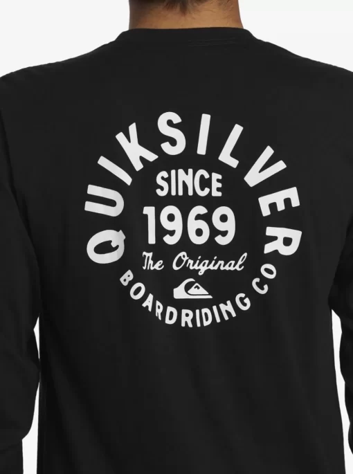 Mens Quiksilver Tees | Circled Script Long Sleeve T-Shirt