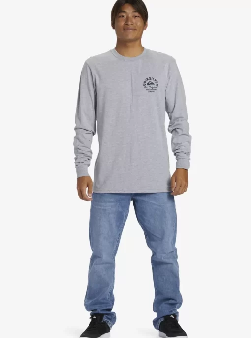 Mens Quiksilver Tees | Circled Script Long Sleeve T-Shirt