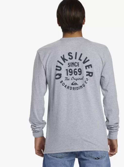 Mens Quiksilver Tees | Circled Script Long Sleeve T-Shirt