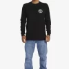 Mens Quiksilver Tees | Circled Script Long Sleeve T-Shirt