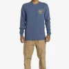 Mens Quiksilver Tees | Circled Script Long Sleeve T-Shirt
