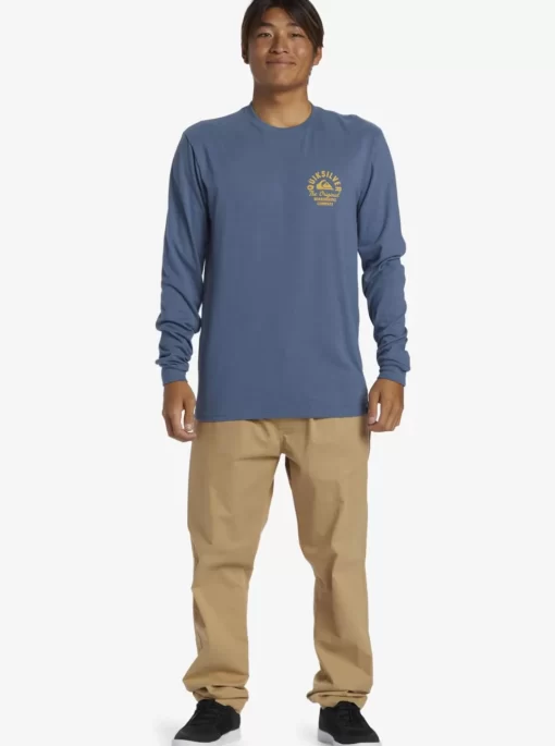 Mens Quiksilver Tees | Circled Script Long Sleeve T-Shirt