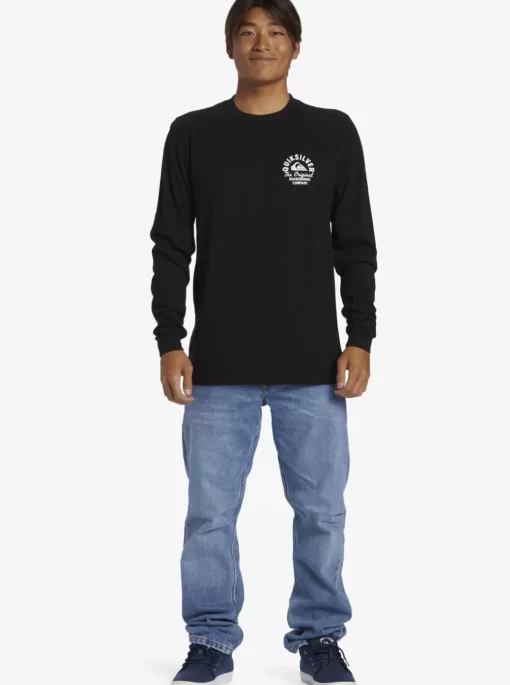 Mens Quiksilver Tees | Circled Script Long Sleeve T-Shirt