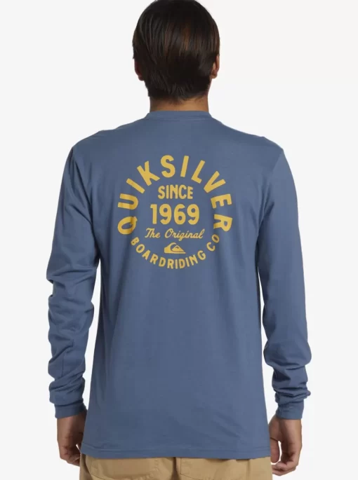 Mens Quiksilver Tees | Circled Script Long Sleeve T-Shirt