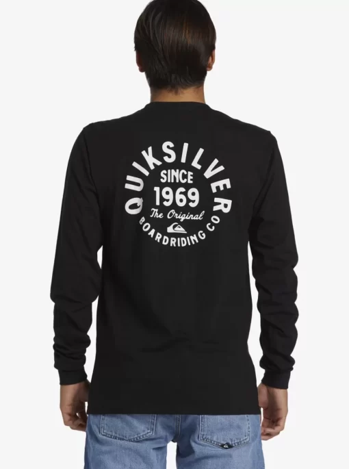 Mens Quiksilver Tees | Circled Script Long Sleeve T-Shirt