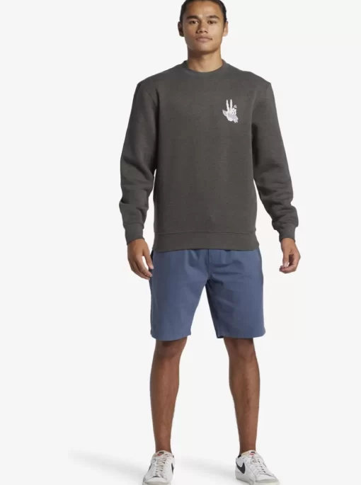 Mens Quiksilver Sweatshirts & Hoodies | E Peace Out Crew Neck Sweatshirt