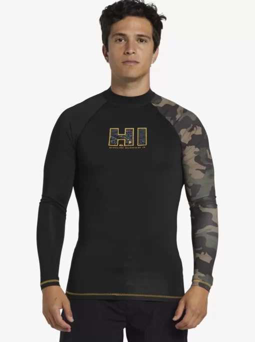 Mens Quiksilver Rashguards | Hi Island Rush Long Sleeve Upf 50 Rashguard