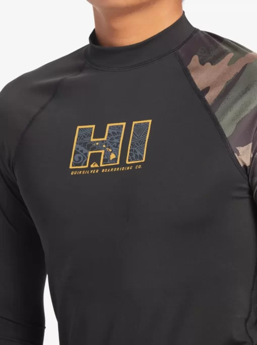 Mens Quiksilver Rashguards | Hi Island Rush Long Sleeve Upf 50 Rashguard