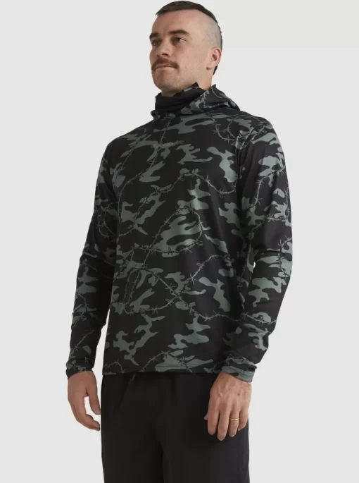 Mens Quiksilver Rashguards | Mikey Hooded Long Sleeve Upf 50 Surf T-Shirt