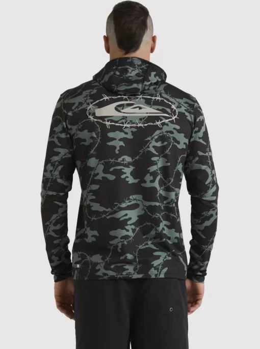 Mens Quiksilver Rashguards | Mikey Hooded Long Sleeve Upf 50 Surf T-Shirt