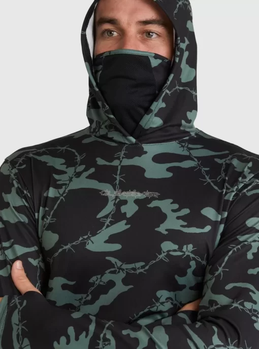 Mens Quiksilver Rashguards | Mikey Hooded Long Sleeve Upf 50 Surf T-Shirt