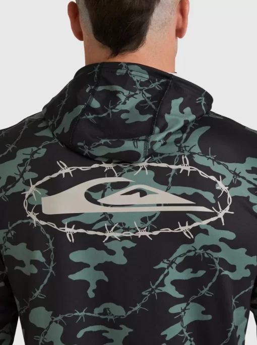 Mens Quiksilver Rashguards | Mikey Hooded Long Sleeve Upf 50 Surf T-Shirt