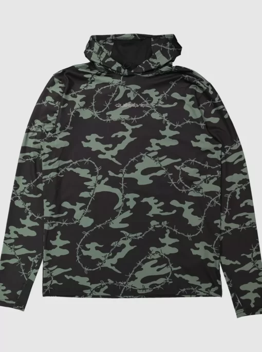 Mens Quiksilver Rashguards | Mikey Hooded Long Sleeve Upf 50 Surf T-Shirt