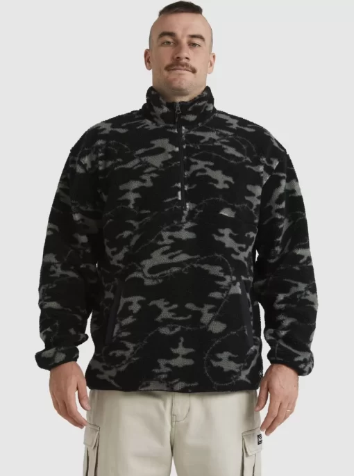 Mens Quiksilver Sweatshirts & Hoodies | Mikey Zip Sherpa Half-Zip Fleece