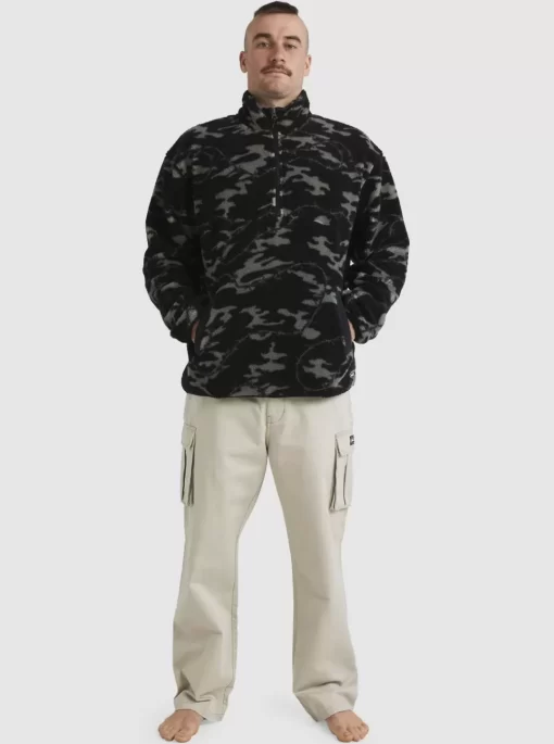 Mens Quiksilver Sweatshirts & Hoodies | Mikey Zip Sherpa Half-Zip Fleece