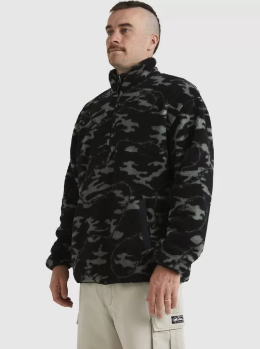 Mens Quiksilver Sweatshirts & Hoodies | Mikey Zip Sherpa Half-Zip Fleece