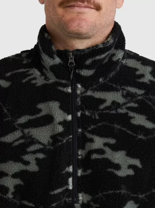 Mens Quiksilver Sweatshirts & Hoodies | Mikey Zip Sherpa Half-Zip Fleece