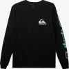 Mens Quiksilver Tees | Omni Logo Long Sleeve T-Shirt