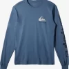 Mens Quiksilver Tees | Omni Logo Long Sleeve T-Shirt