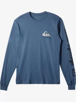 Mens Quiksilver Tees | Omni Logo Long Sleeve T-Shirt