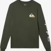 Mens Quiksilver Tees | Omni Logo Long Sleeve T-Shirt