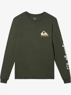 Mens Quiksilver Tees | Omni Logo Long Sleeve T-Shirt