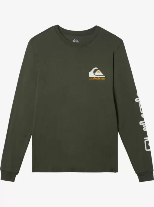Mens Quiksilver Tees | Omni Logo Long Sleeve T-Shirt