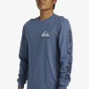 Mens Quiksilver Tees | Omni Logo Long Sleeve T-Shirt