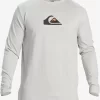 Mens Quiksilver Rashguards | Solid Streak Long Sleeve Upf 50 Surf Tee
