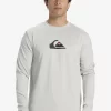 Mens Quiksilver Rashguards | Solid Streak Long Sleeve Upf 50 Surf Tee