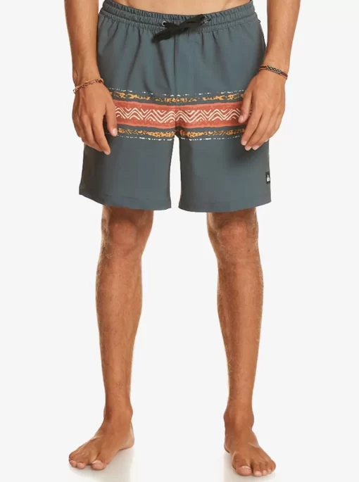Mens Quiksilver Elastic Waist | Surfsilk Mesa Stripe 17" Volleys
