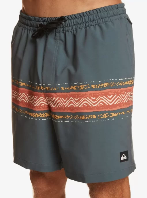 Mens Quiksilver Elastic Waist | Surfsilk Mesa Stripe 17" Volleys