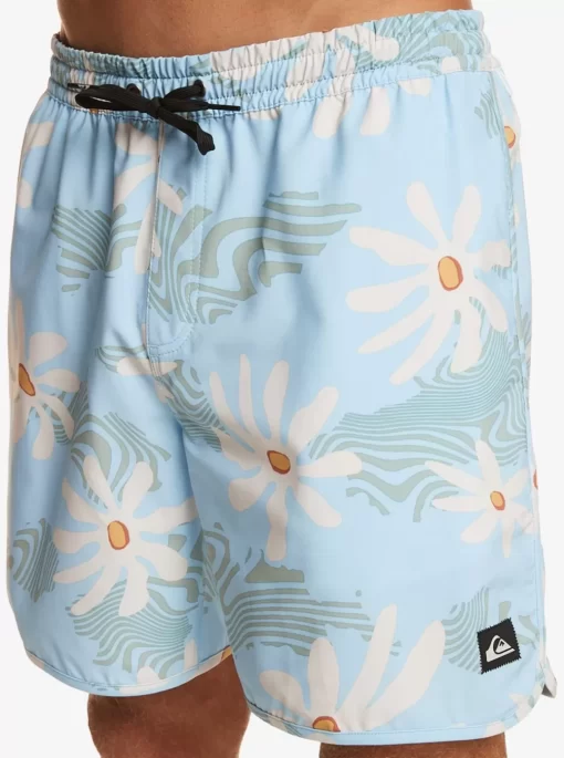 Mens Quiksilver Elastic Waist | Surfsilk Scallop Volley 17" Volleys