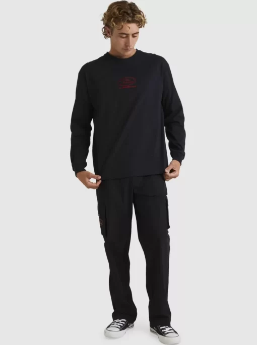 Mens Quiksilver Tees | Tilt Long Sleeve Stn T-Shirt