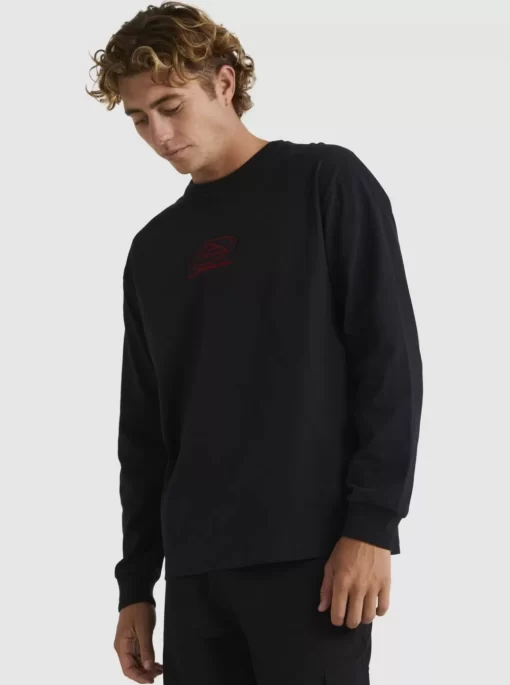 Mens Quiksilver Tees | Tilt Long Sleeve Stn T-Shirt