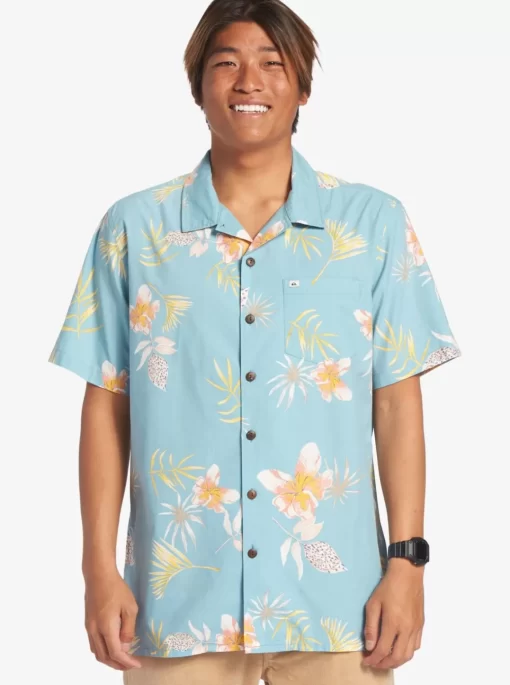 Mens Quiksilver Shirts & Polos | Tropical Floral Short Sleeve Woven Shirt