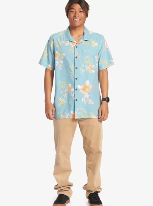 Mens Quiksilver Shirts & Polos | Tropical Floral Short Sleeve Woven Shirt