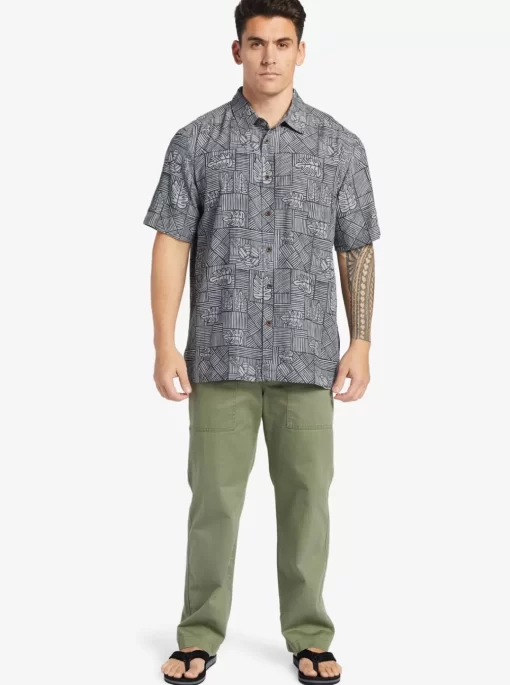 Mens Quiksilver Shirts & Polos | Waterman Amazed Palm Woven Shirt